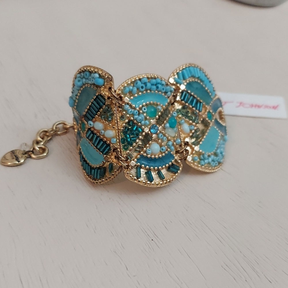 Betsey Johnson BOHEMIAN BLUE BEADED BRACELET - Picture 2 of 10